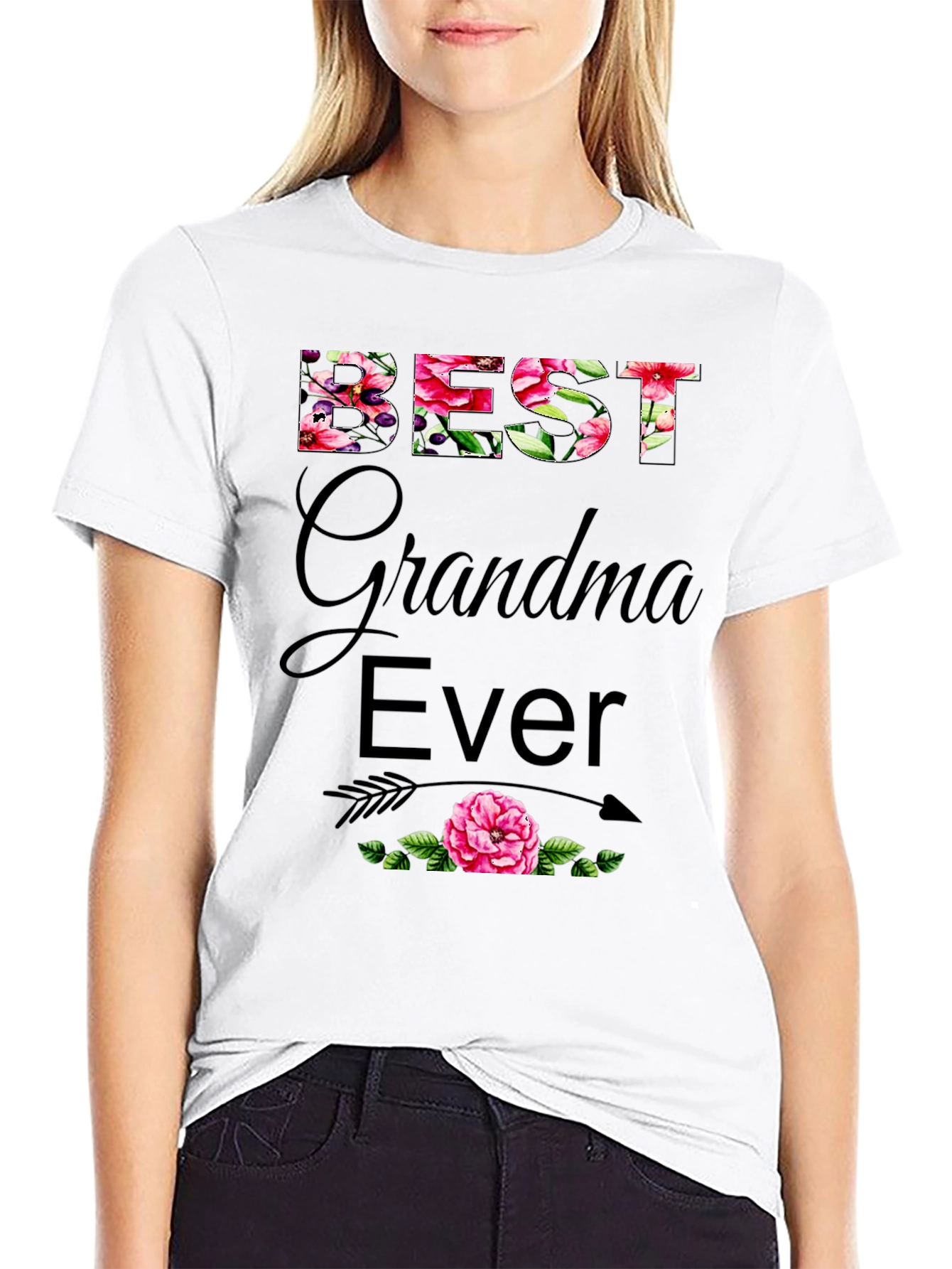 Best Grandma Ever Floral T-Shirt