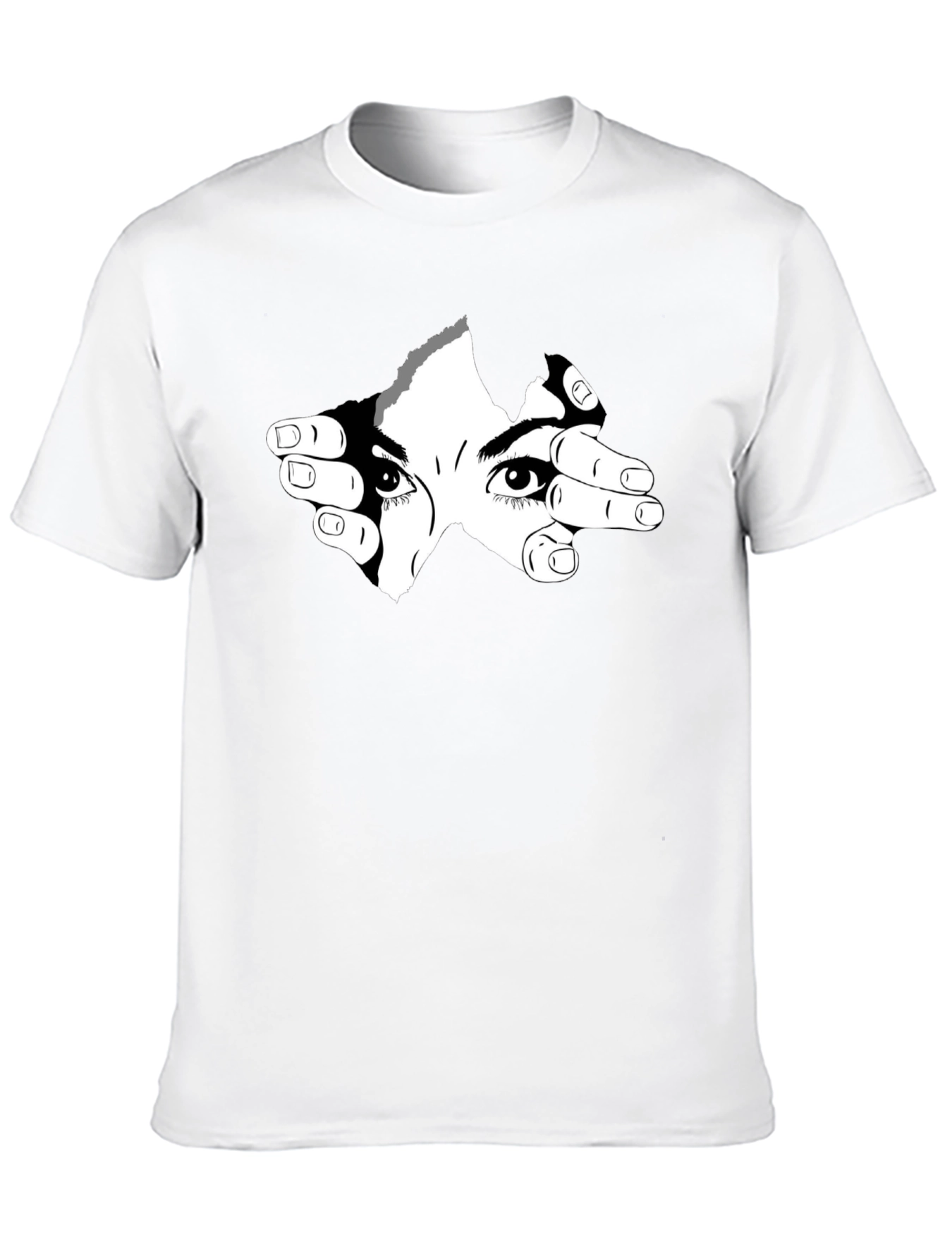 Eyes Watching Graphic Tee - Black Cotton Shirt