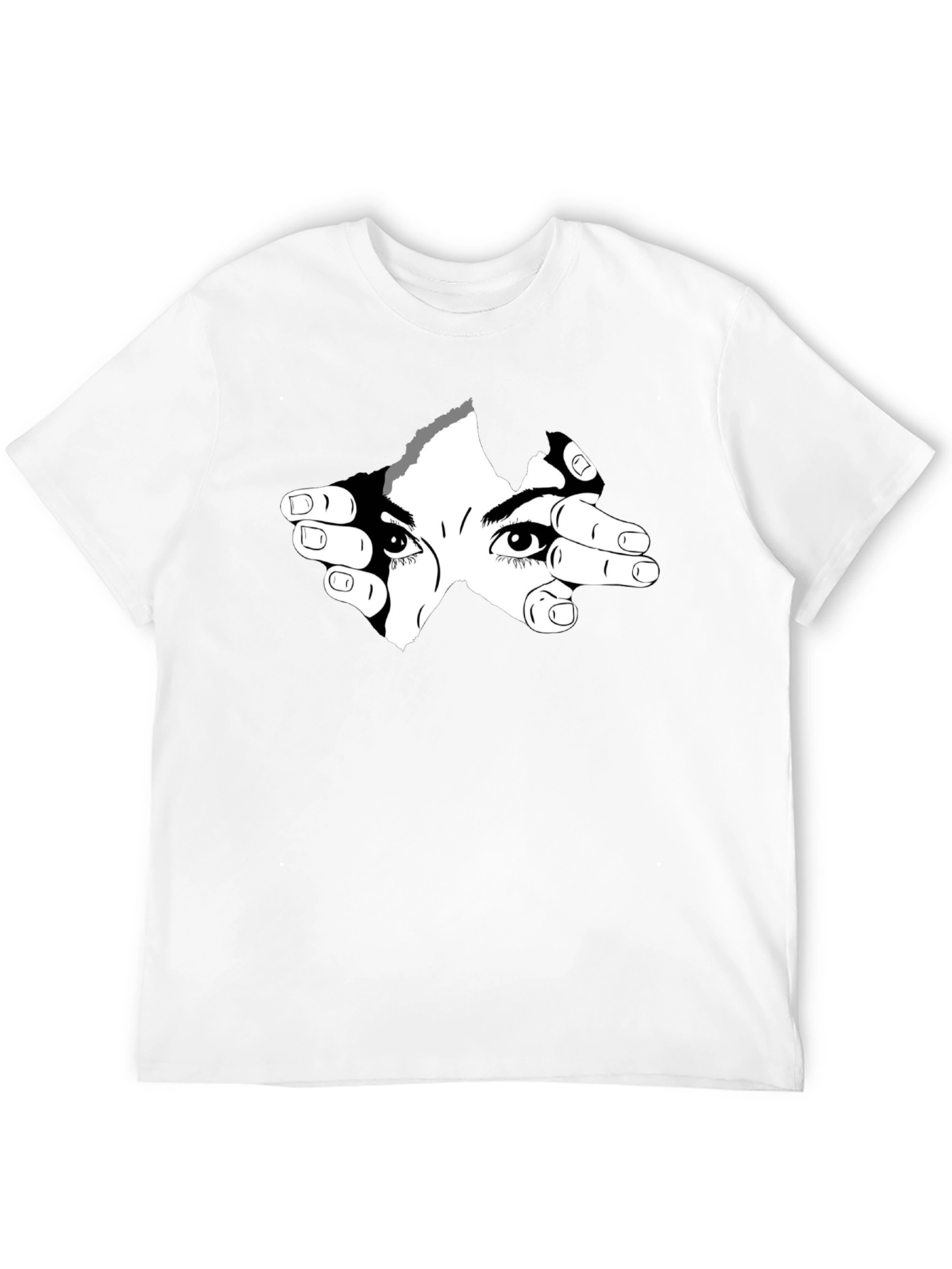 Eyes Watching Graphic Tee - Black Cotton Shirt