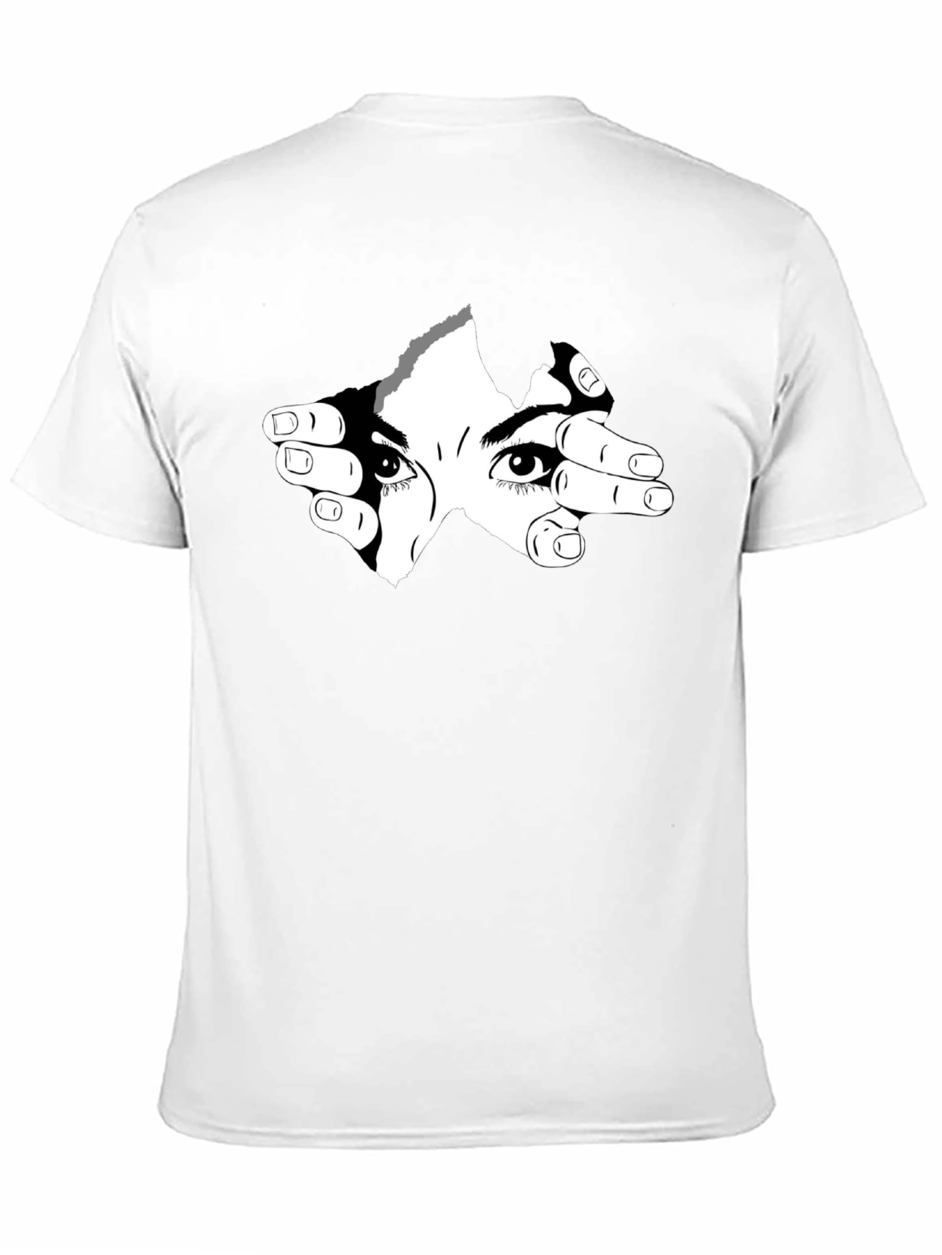 Eyes Watching Graphic Tee - Black Cotton Shirt