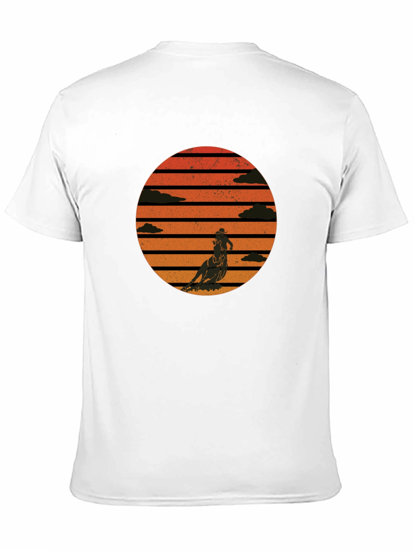 Retro Sunset Horse Rider Graphic Tee