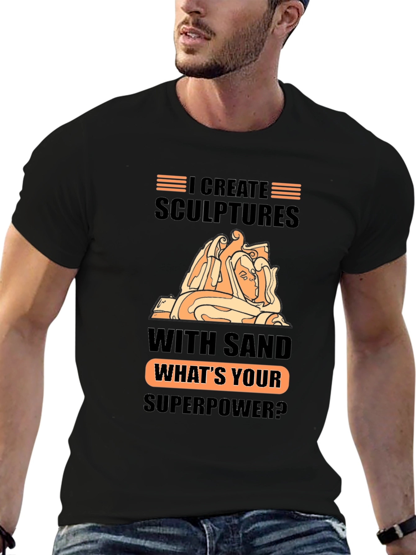 Sand Sculptor Superpower Black T-Shirt