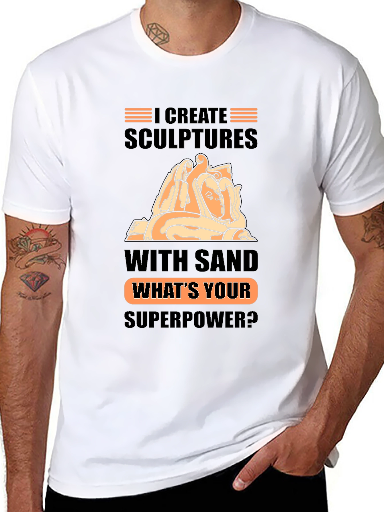Sand Sculptor Superpower Black T-Shirt