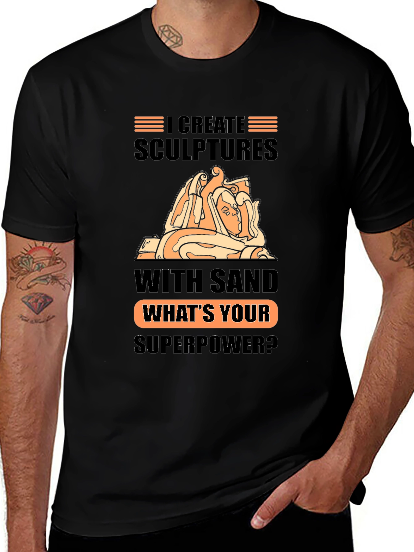 Sand Sculptor Superpower Black T-Shirt