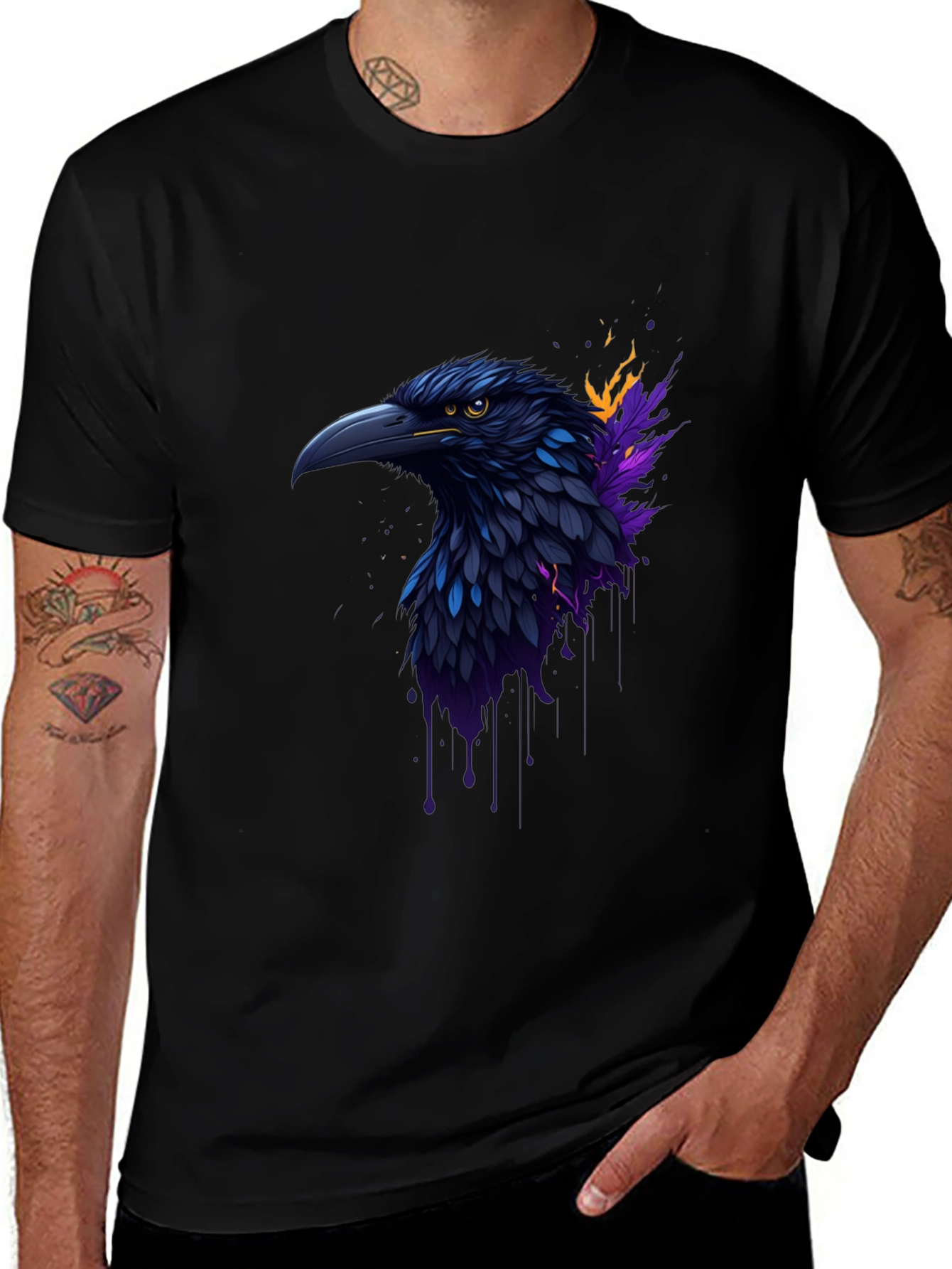 Raven Graphic Tee - Dark & Stylish