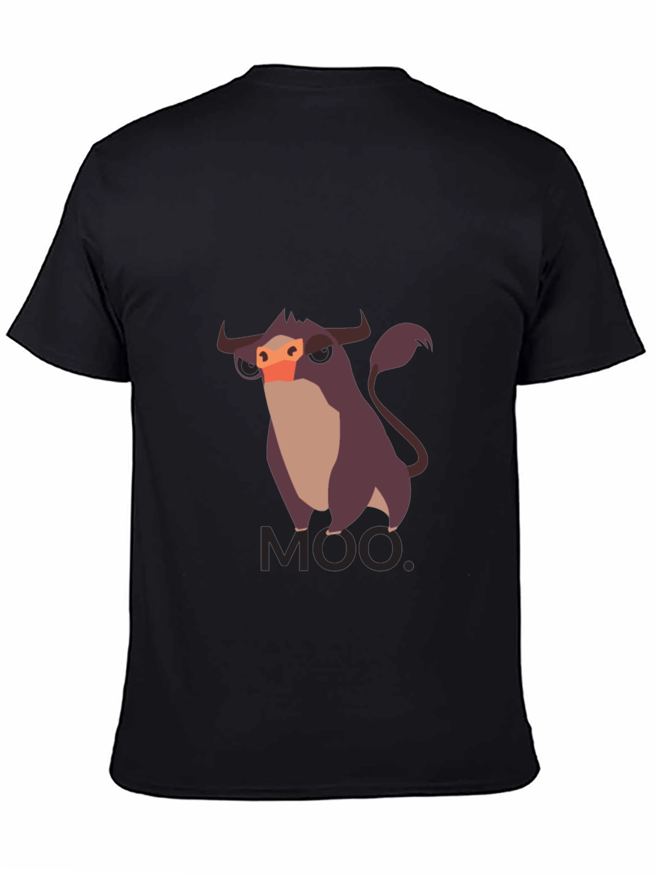 Moo Cow Graphic Tee - Black Cotton T-Shirt