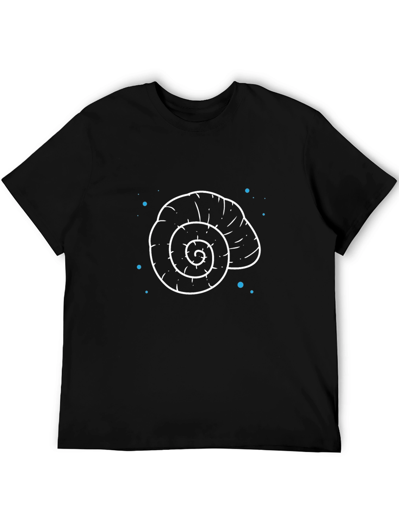 Nautical Shell Graphic Tee - Black Cotton T-Shirt