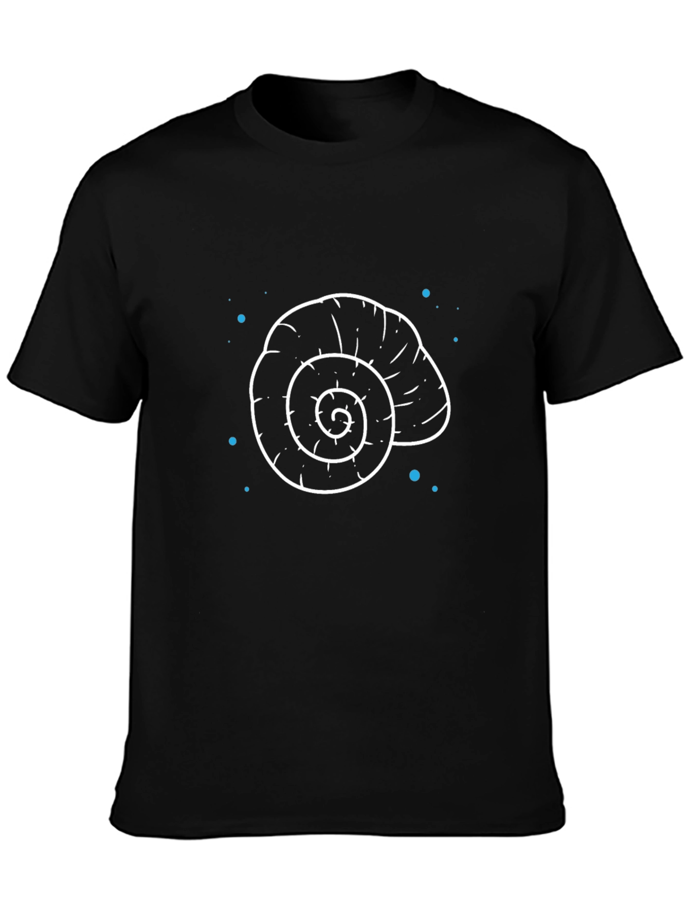 Nautical Shell Graphic Tee - Black Cotton T-Shirt