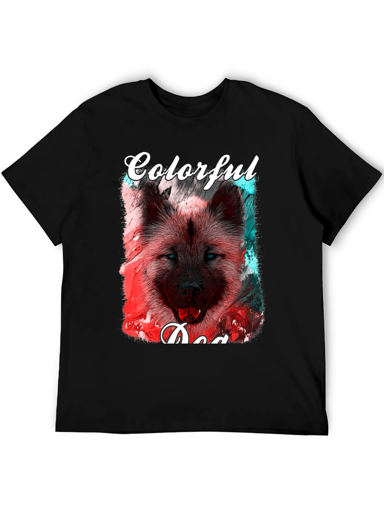 Colorful Dog Graphic T-Shirt
