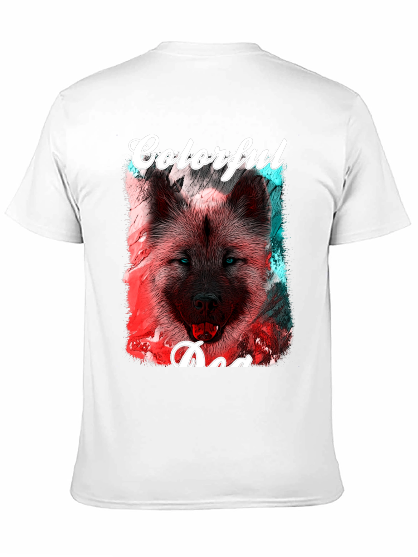 Colorful Dog Graphic T-Shirt