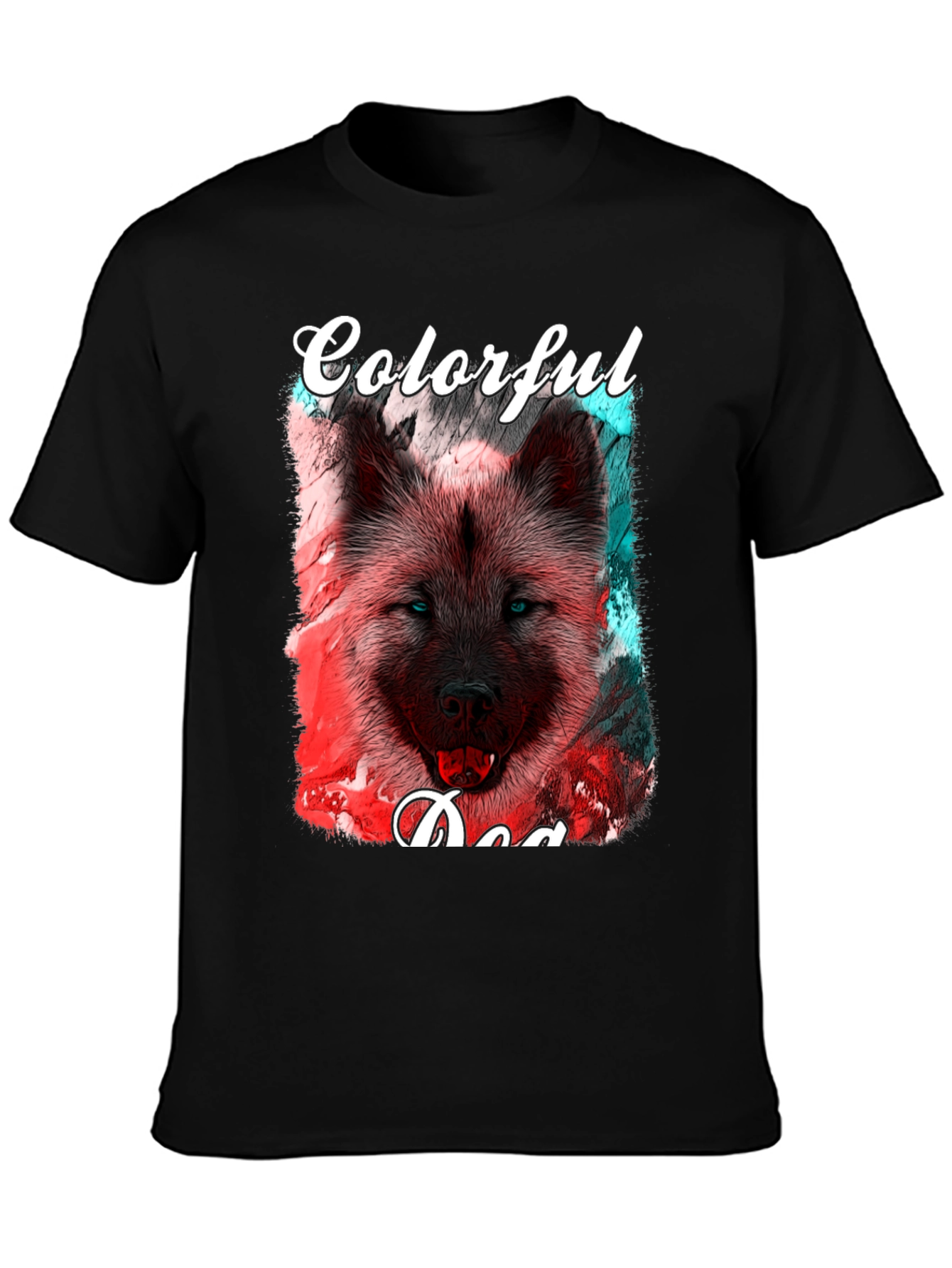 Colorful Dog Graphic T-Shirt