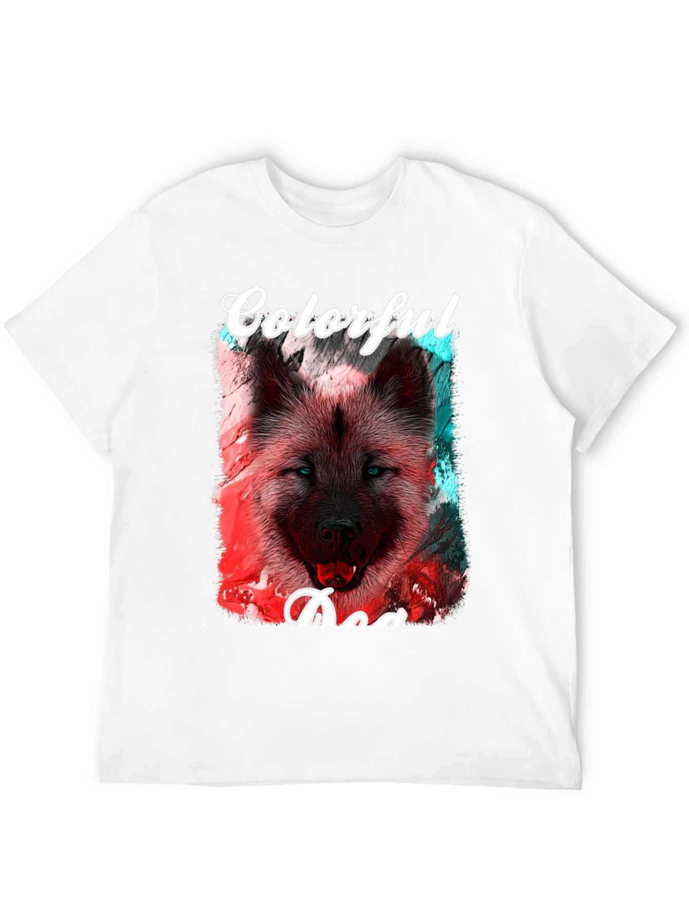 Colorful Dog Graphic T-Shirt