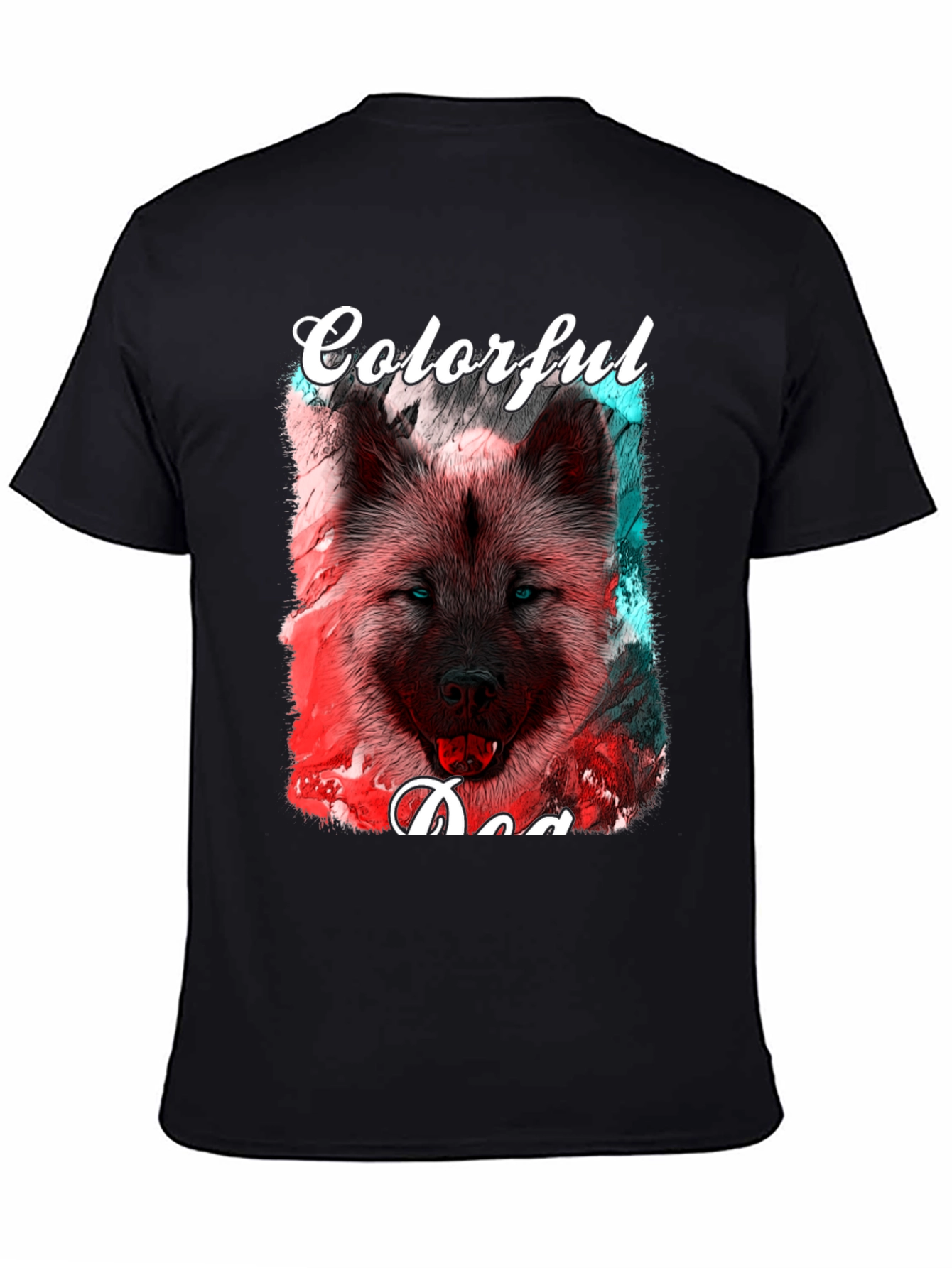 Colorful Dog Graphic T-Shirt