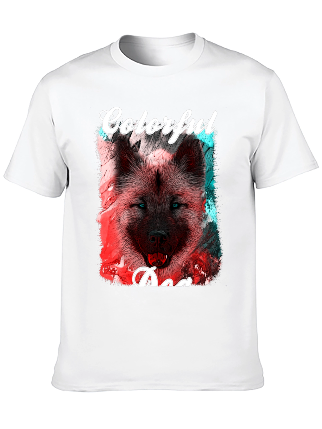 Colorful Dog Graphic T-Shirt