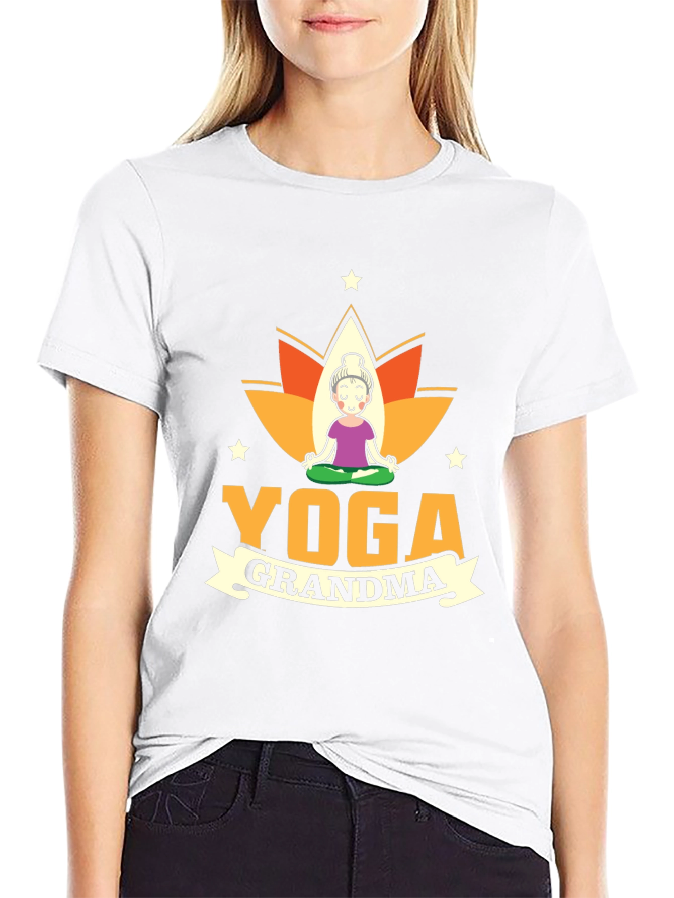 Yoga Grandma Black T-Shirt