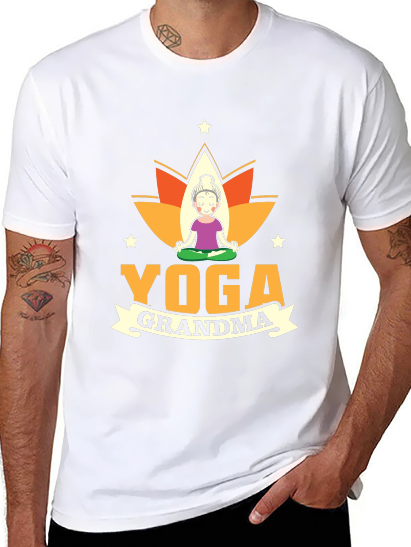 Yoga Grandma Black T-Shirt