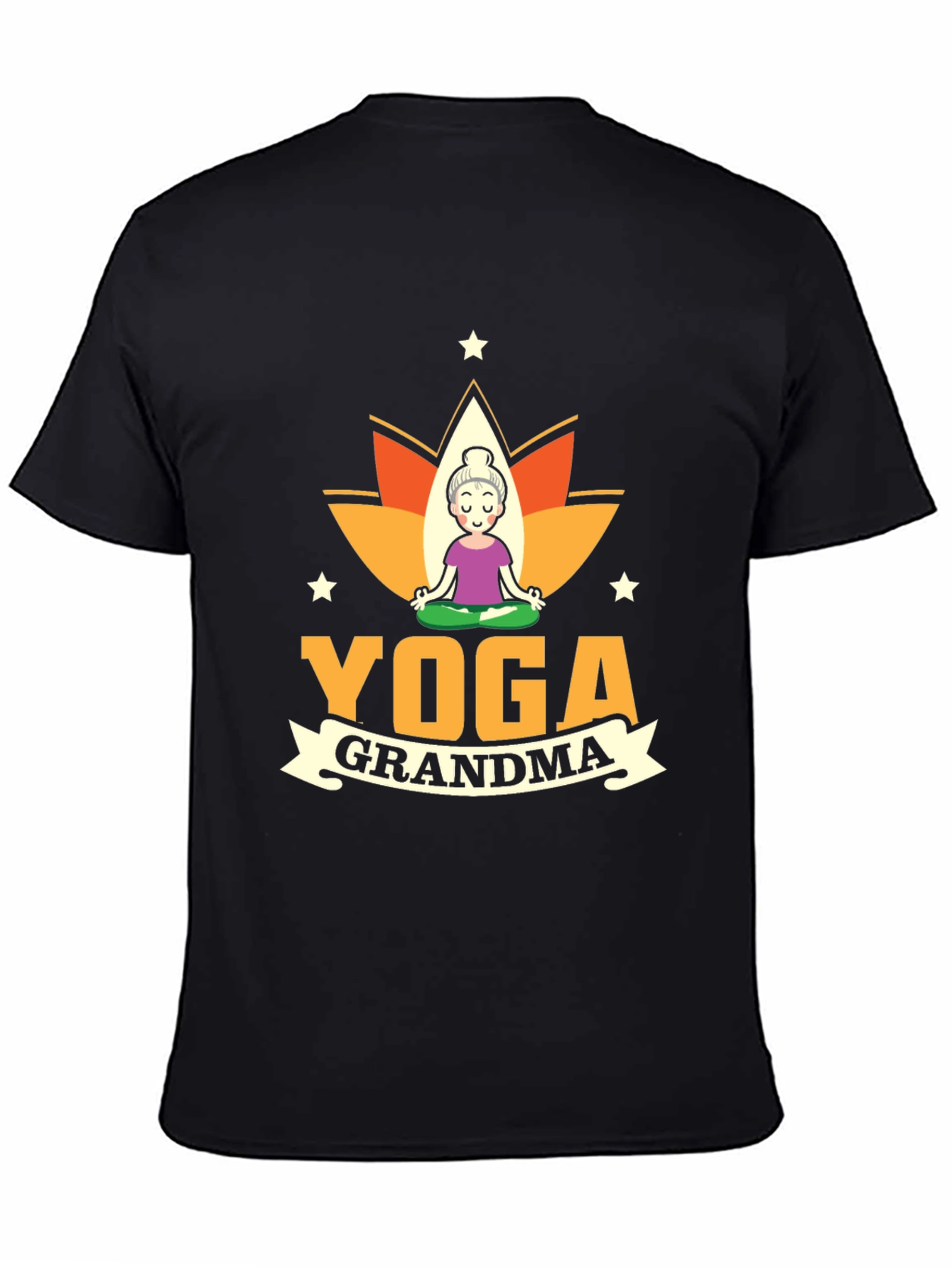 Yoga Grandma Black T-Shirt