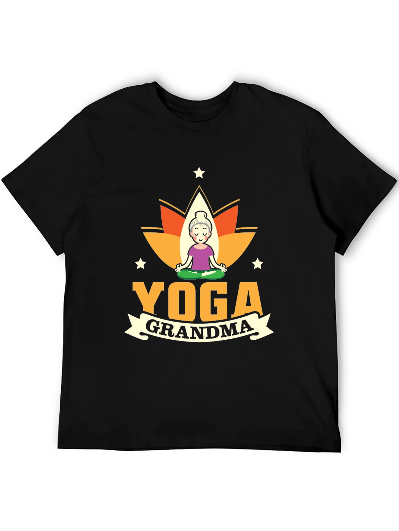 Yoga Grandma Black T-Shirt