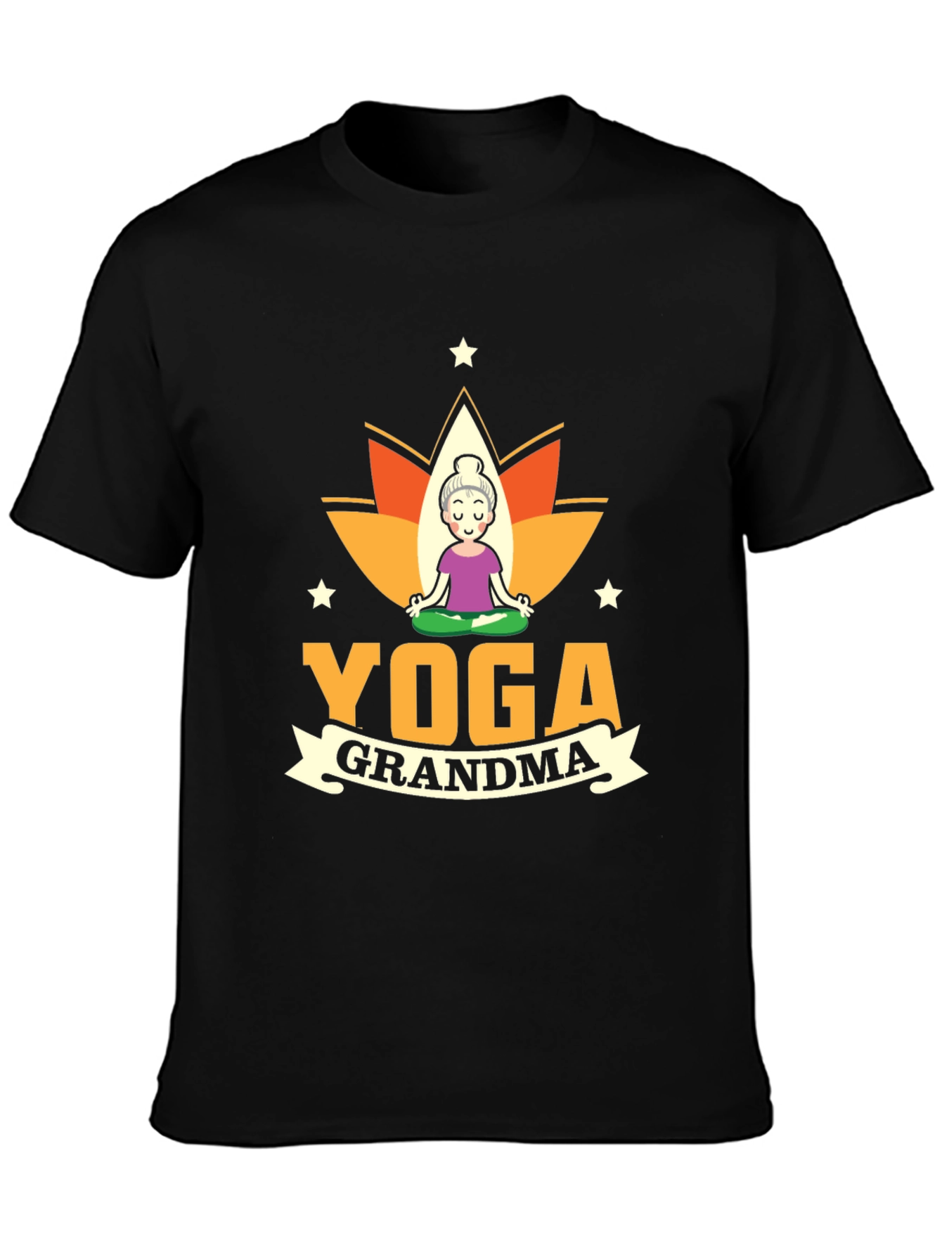 Yoga Grandma Black T-Shirt