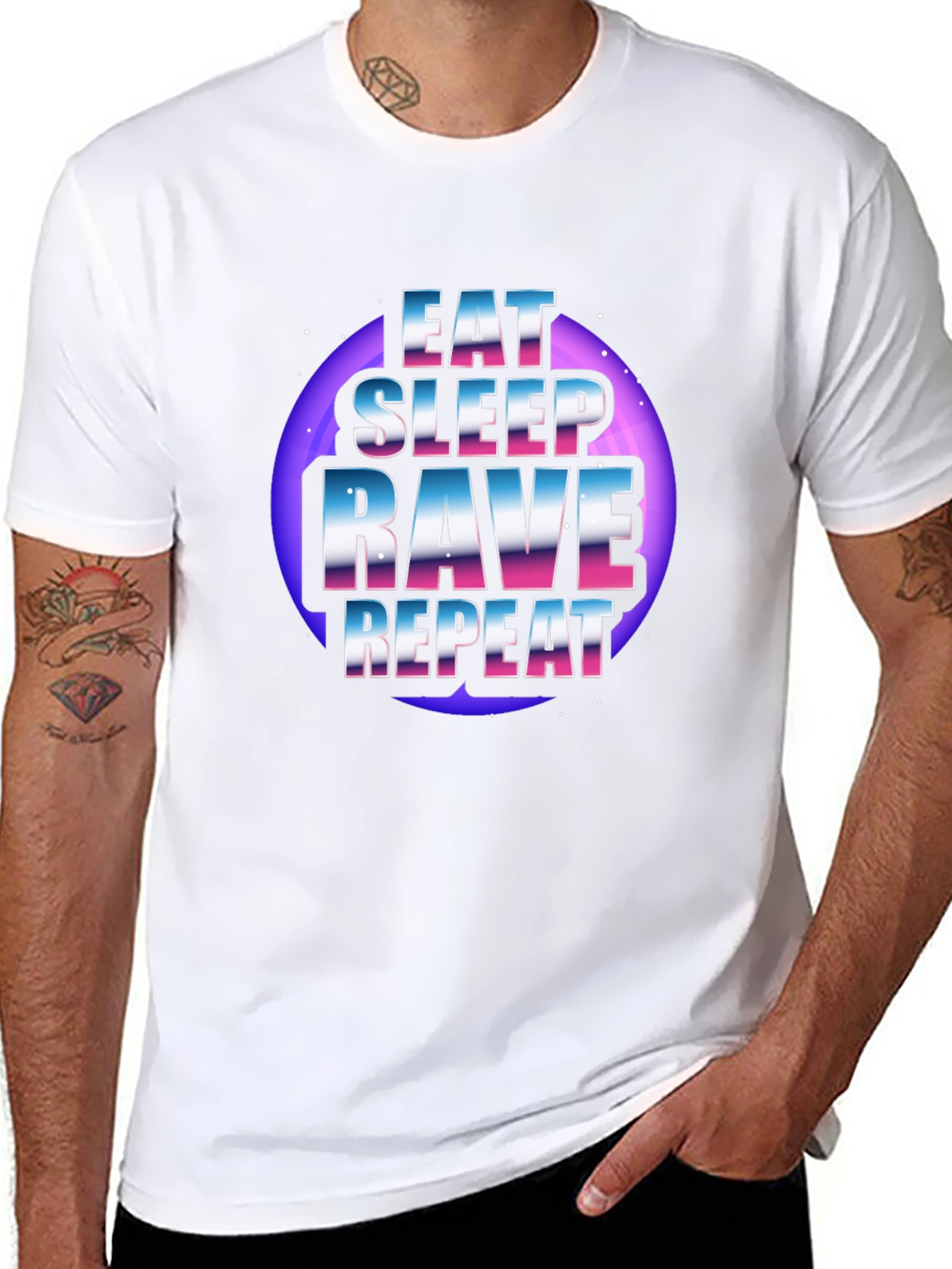 Eat Sleep Rave Repeat Graphic T-Shirt