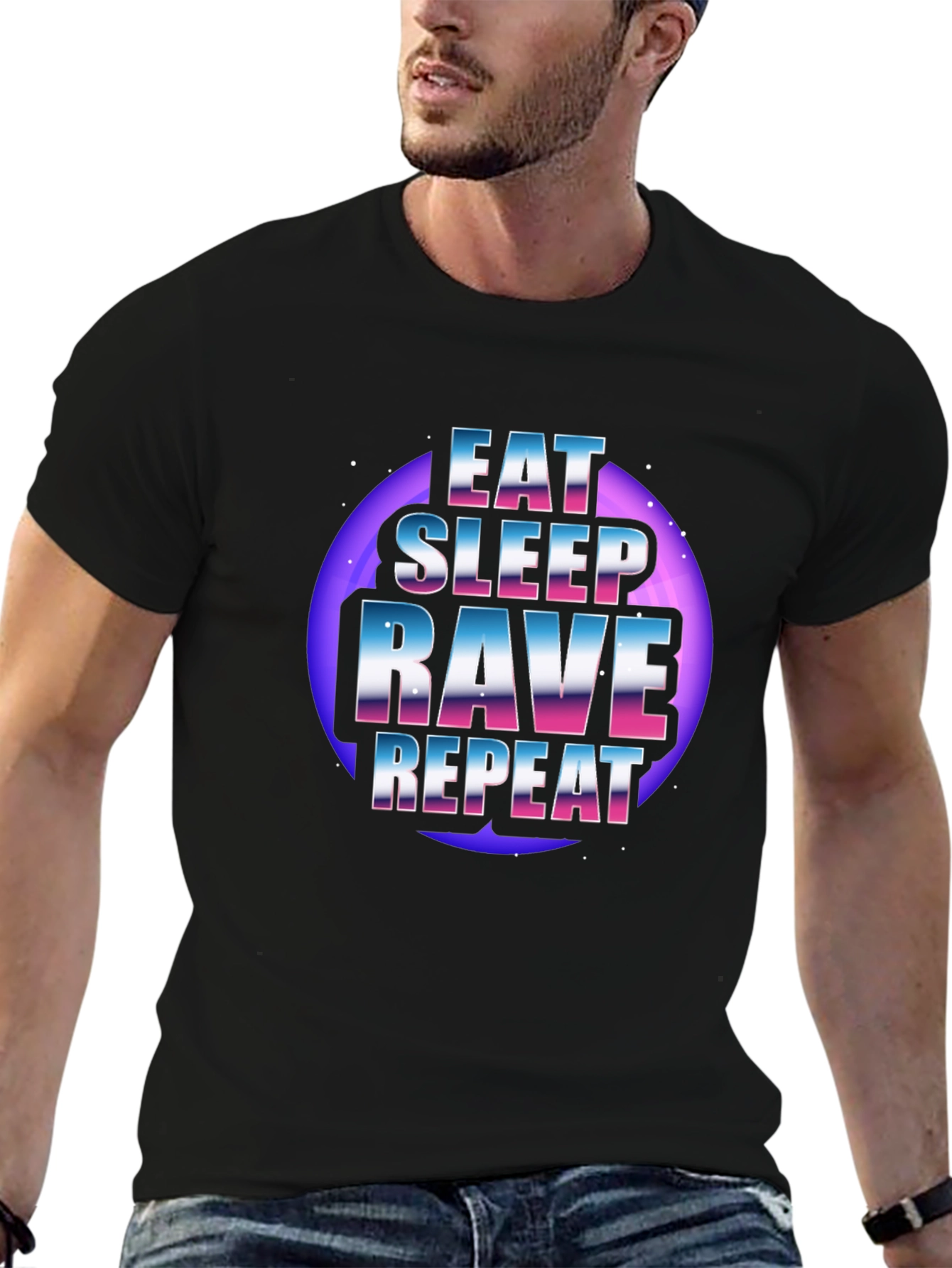 Eat Sleep Rave Repeat Graphic T-Shirt