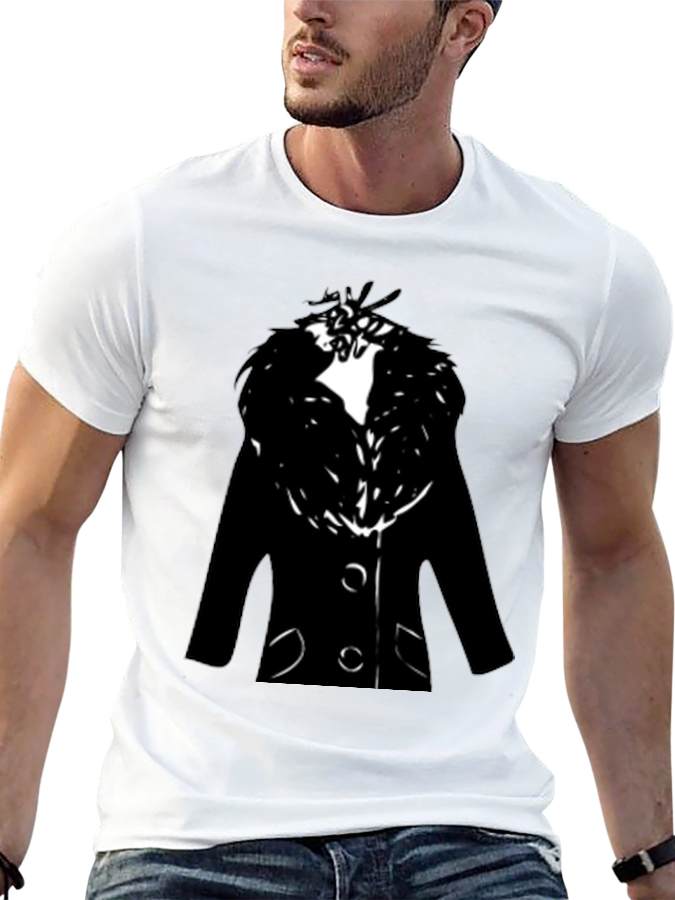 Mens Black Coat Graphic Tee