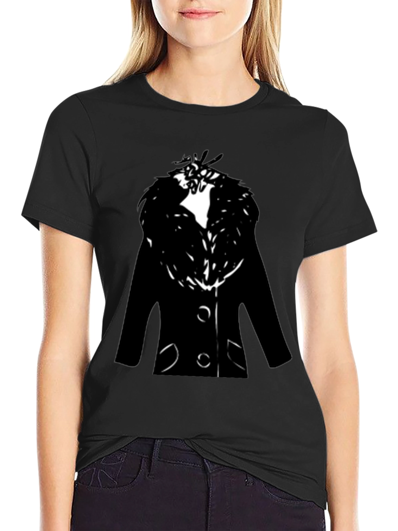 Mens Black Coat Graphic Tee