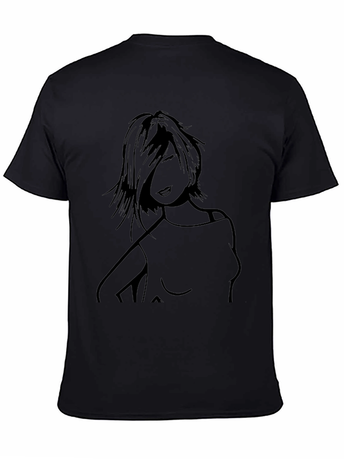 Black Graphic Tee - Edgy Woman Design