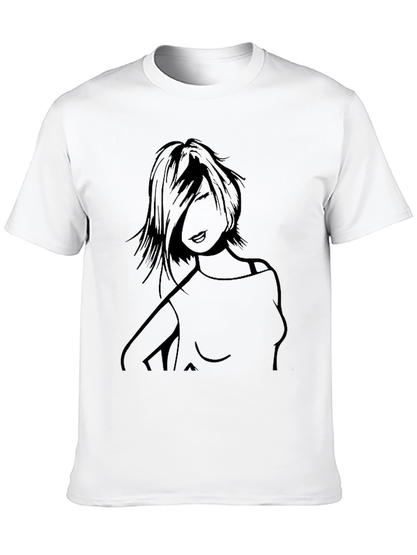 Black Graphic Tee - Edgy Woman Design