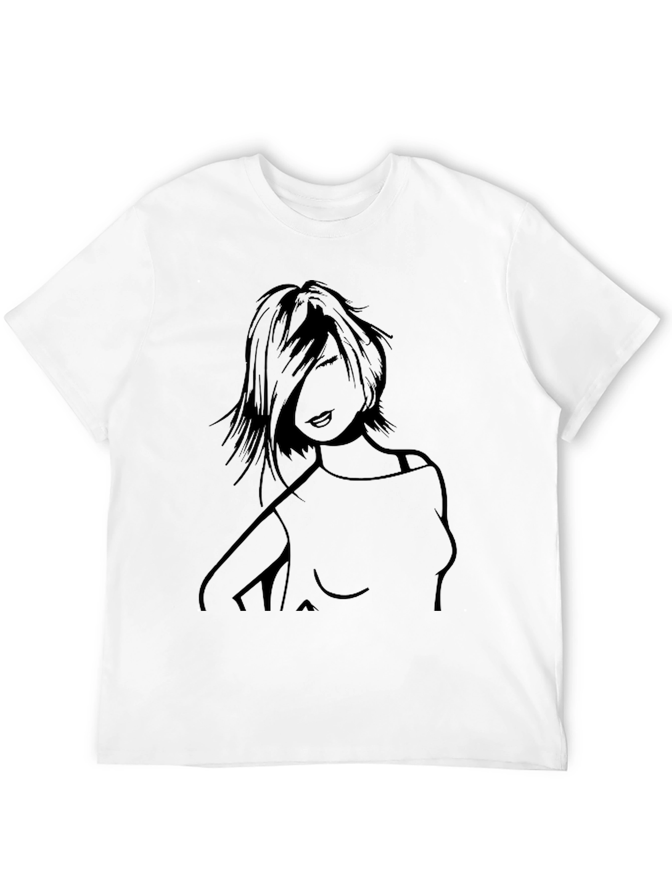 Black Graphic Tee - Edgy Woman Design