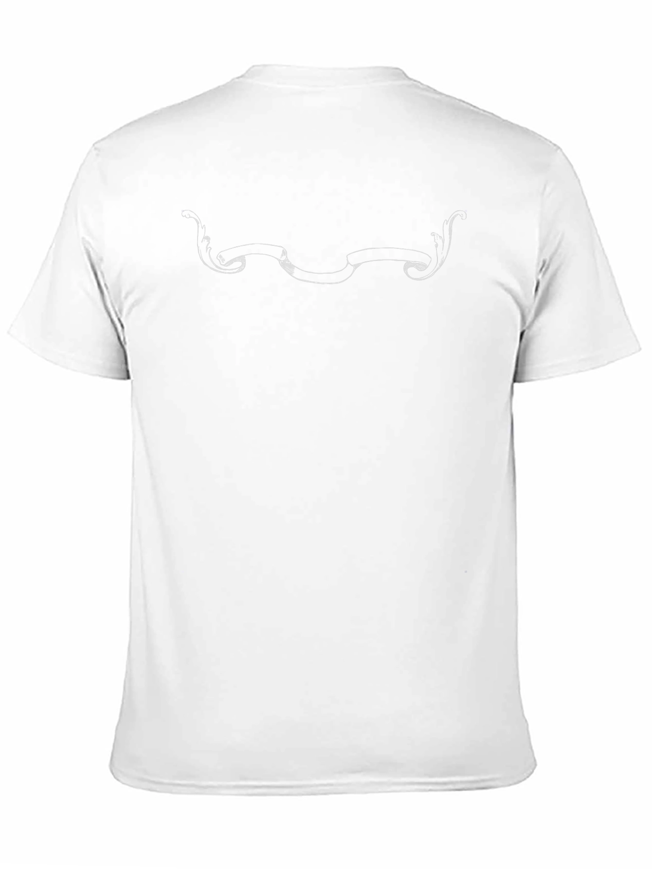 Classic Black Tee with Scroll Design - Casual Style