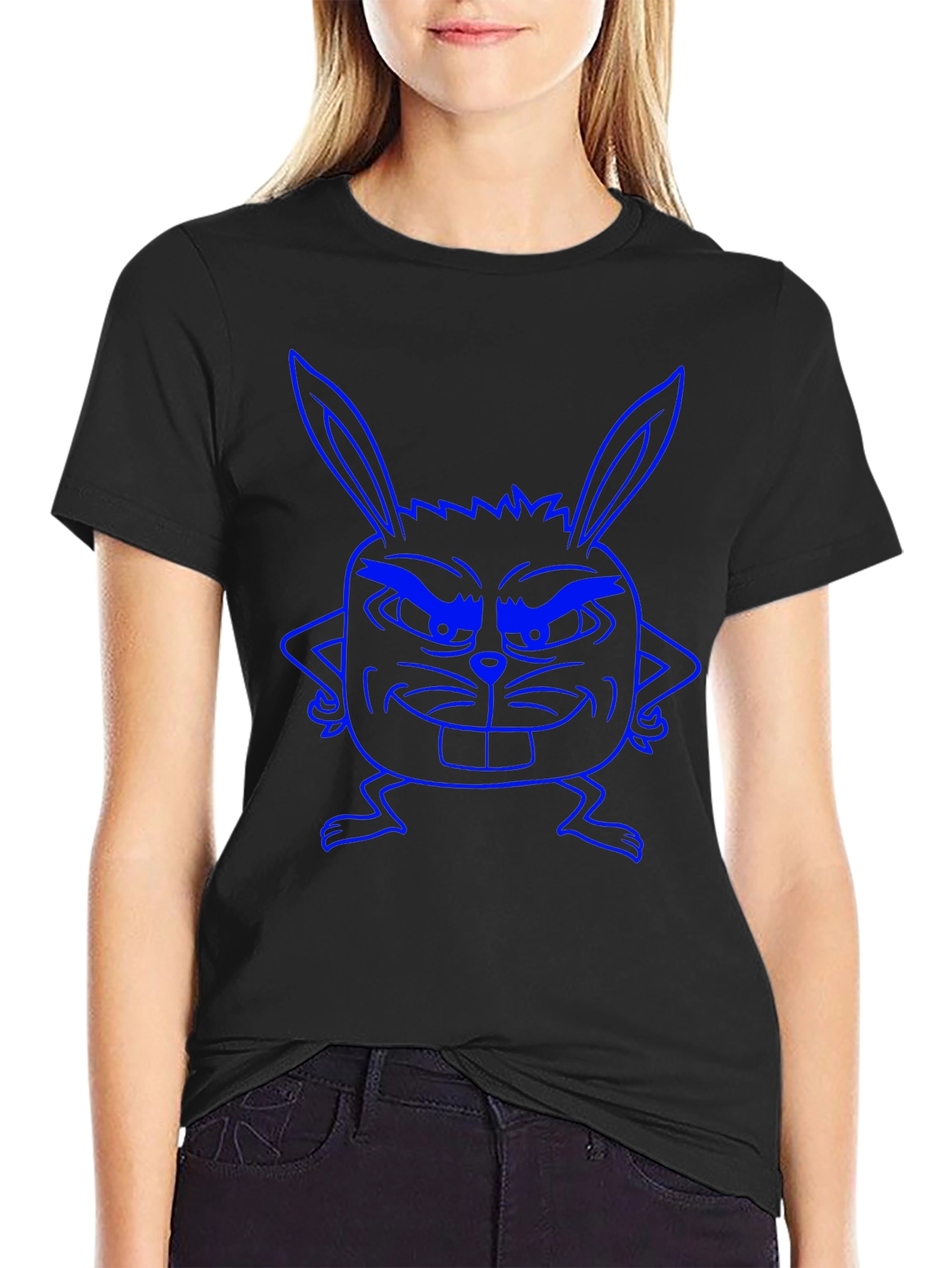 Funny Bunny Graphic Tee - Black