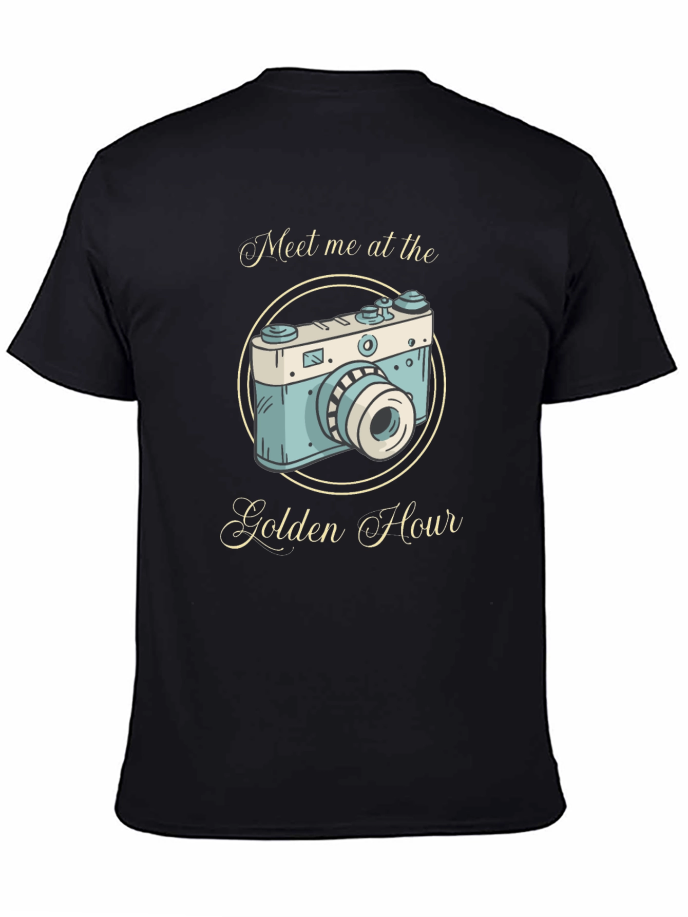 Golden Hour Camera Graphic Tee - Black