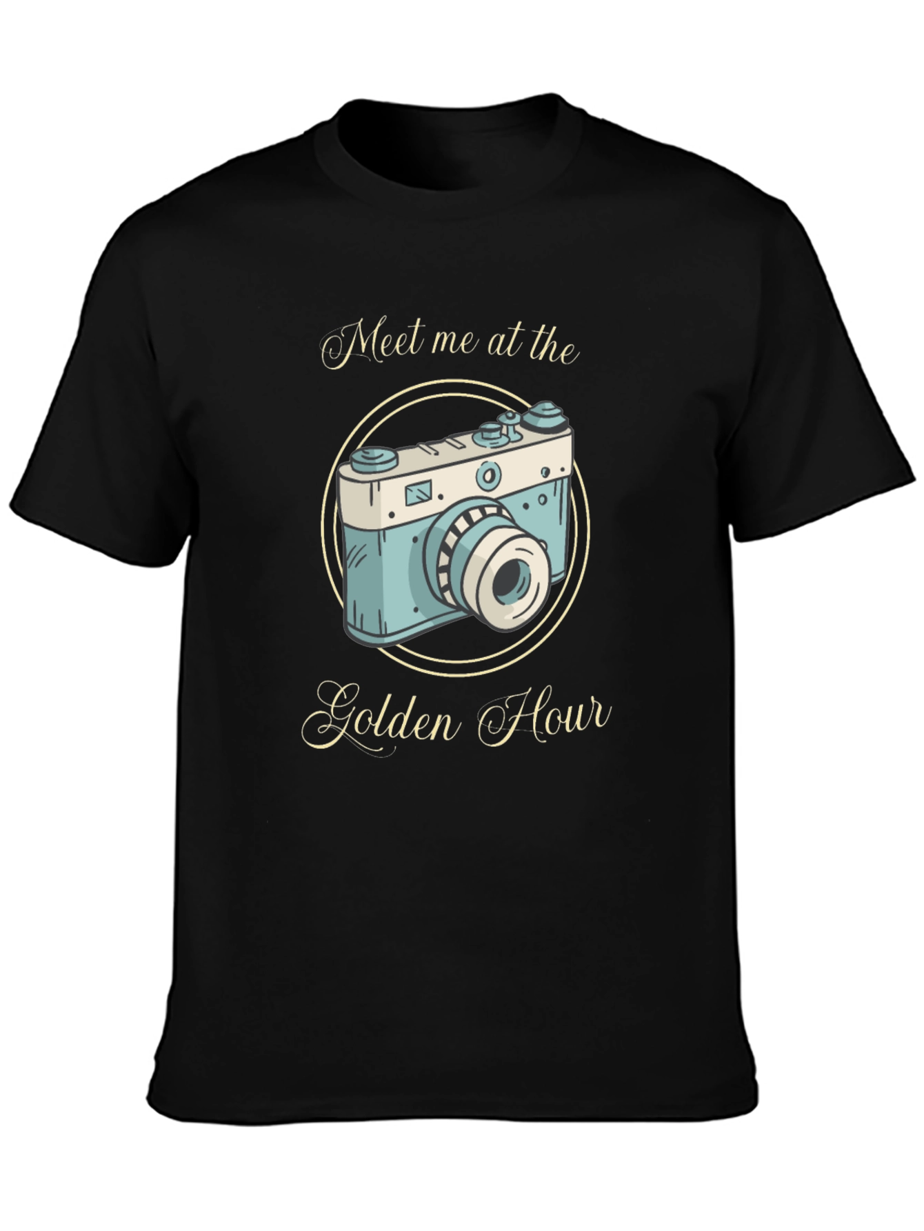 Golden Hour Camera Graphic Tee - Black