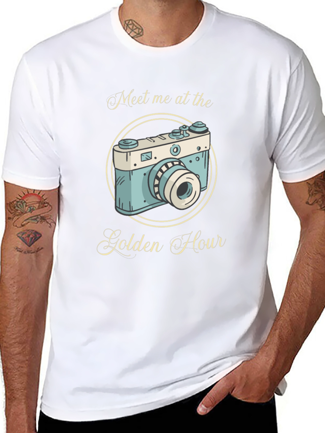 Golden Hour Camera Graphic Tee - Black