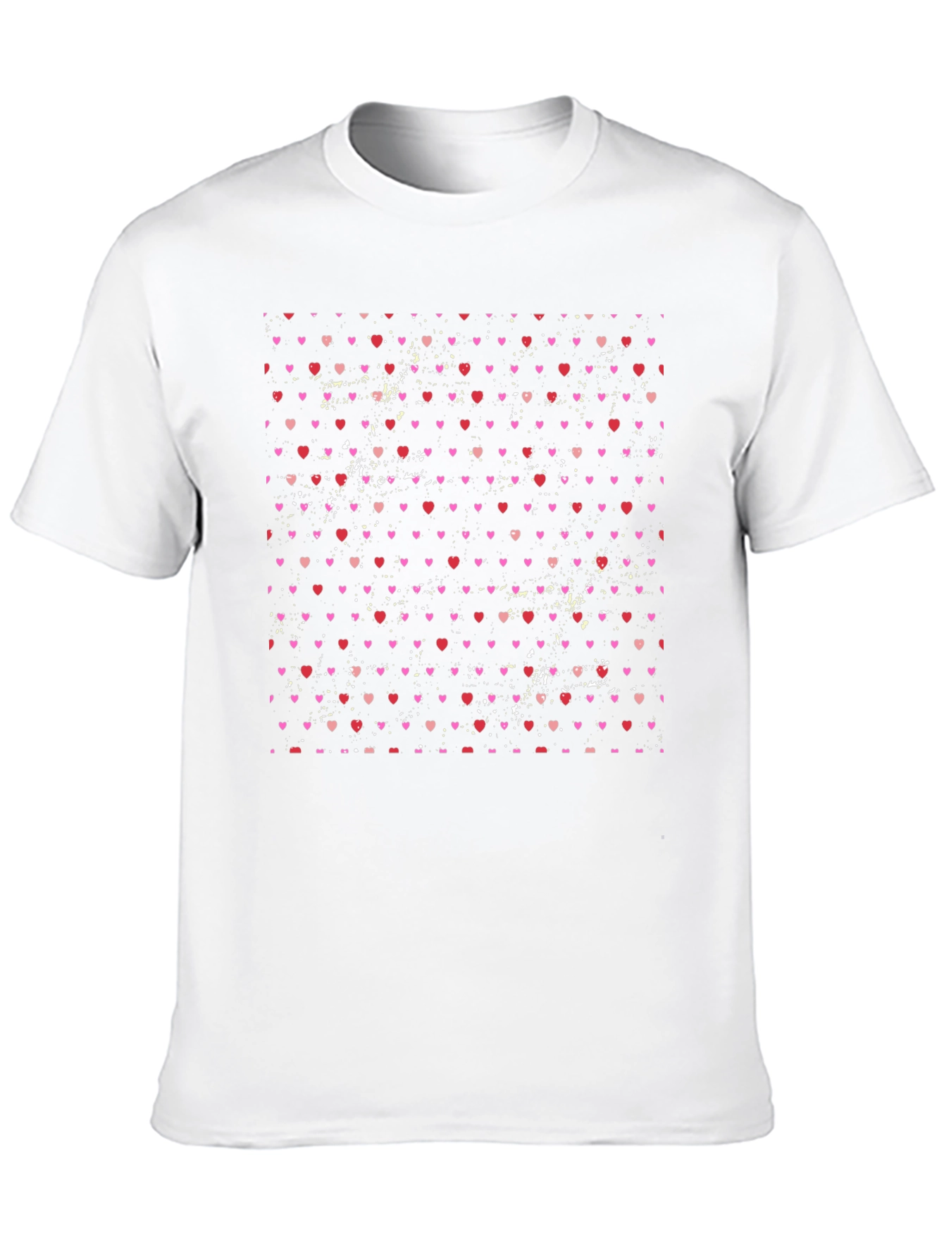 Heart Pattern Mens Black T-Shirt