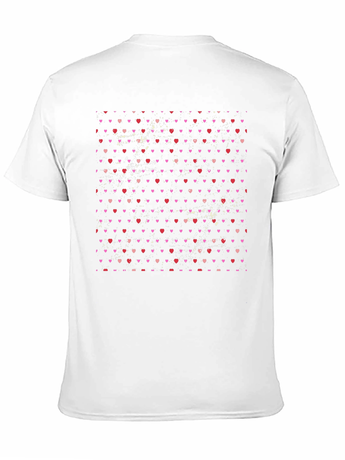 Heart Pattern Mens Black T-Shirt