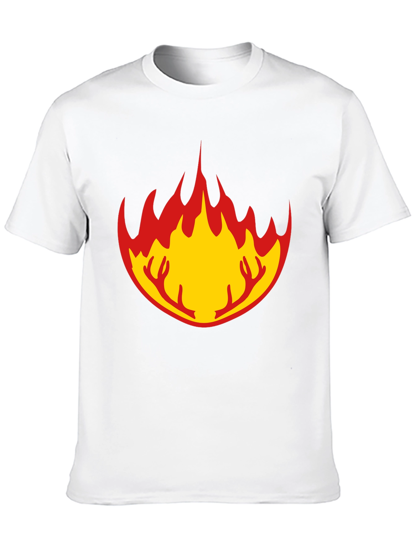 Flame Antler Graphic Black T-Shirt