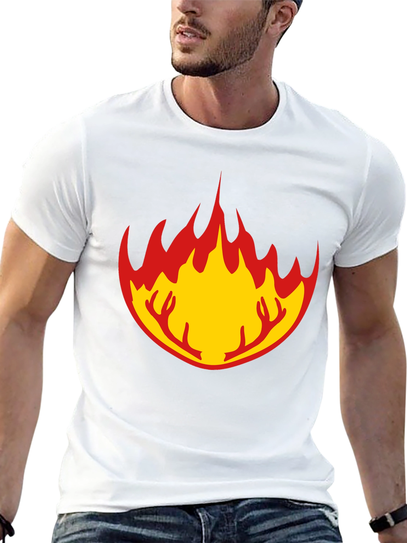 Flame Antler Graphic Black T-Shirt