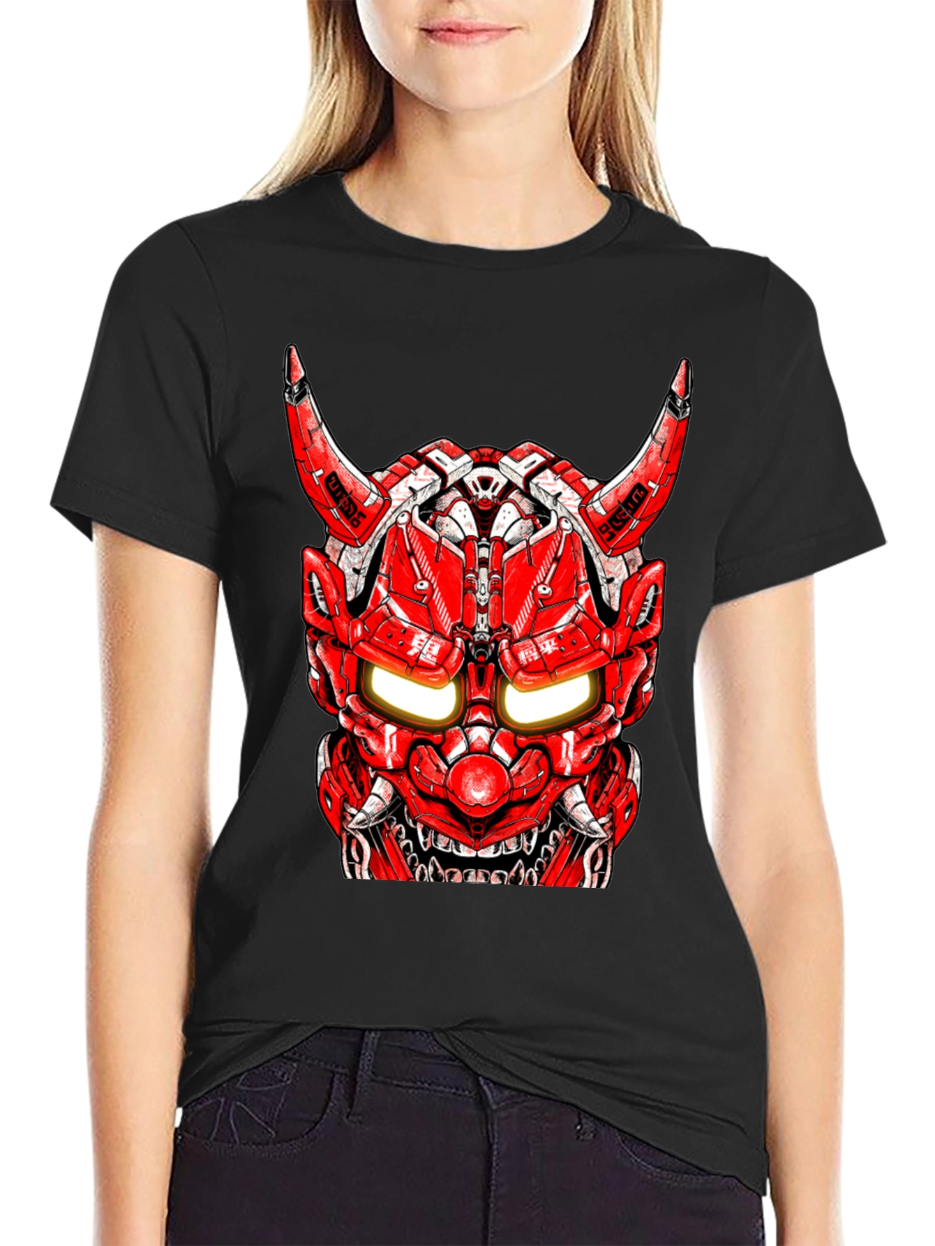 Cyberpunk Oni Mask Graphic Tee
