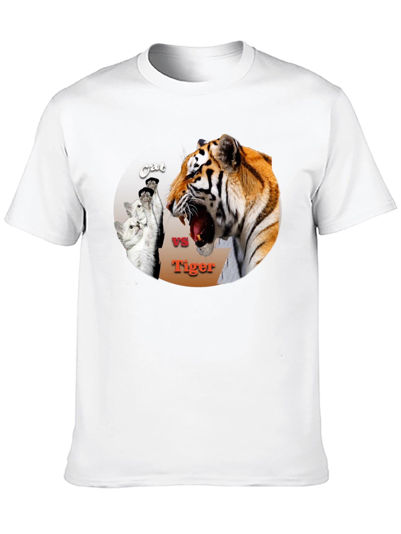 Cat vs. Tiger Black T-Shirt