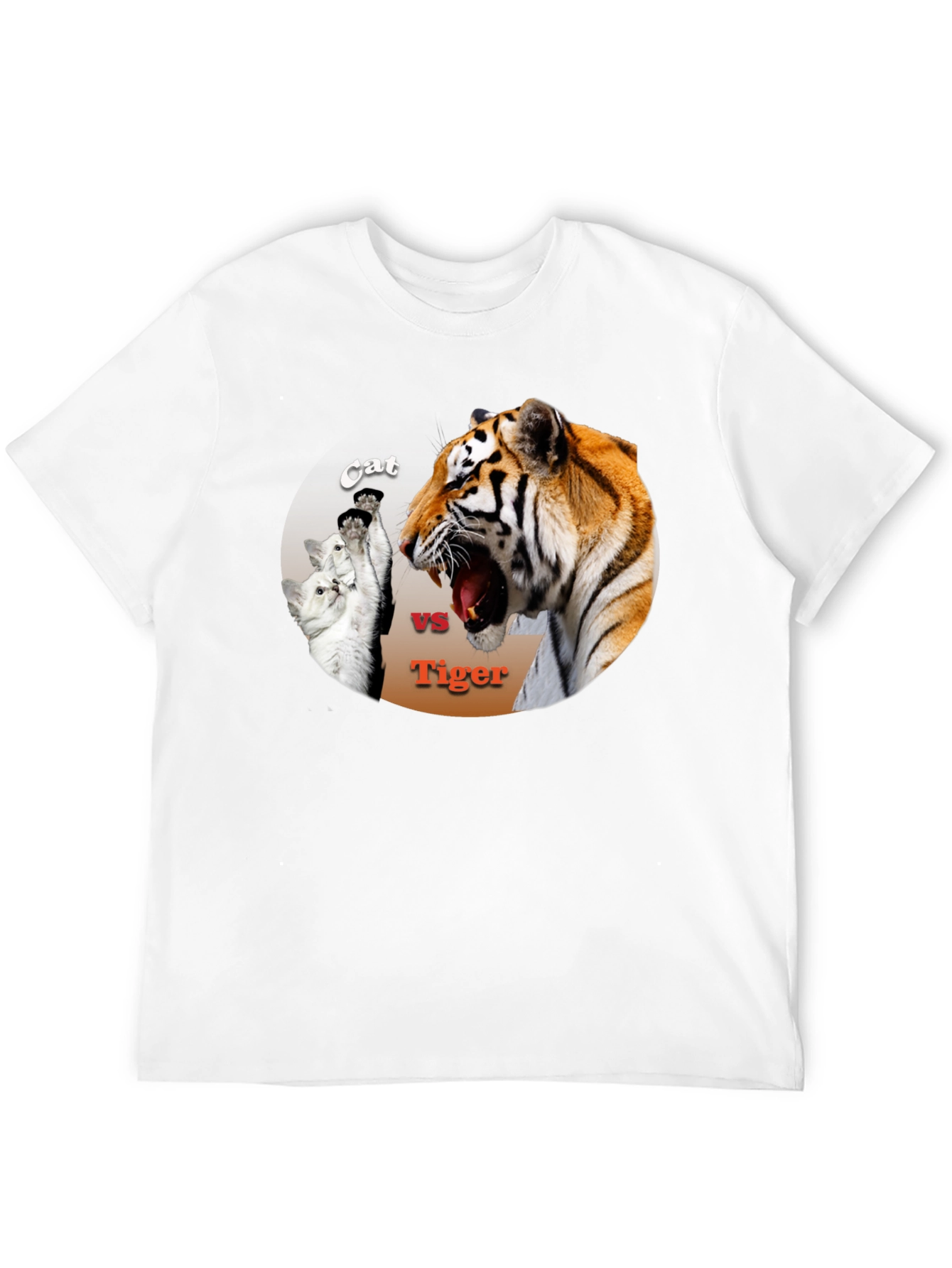 Cat vs. Tiger Black T-Shirt