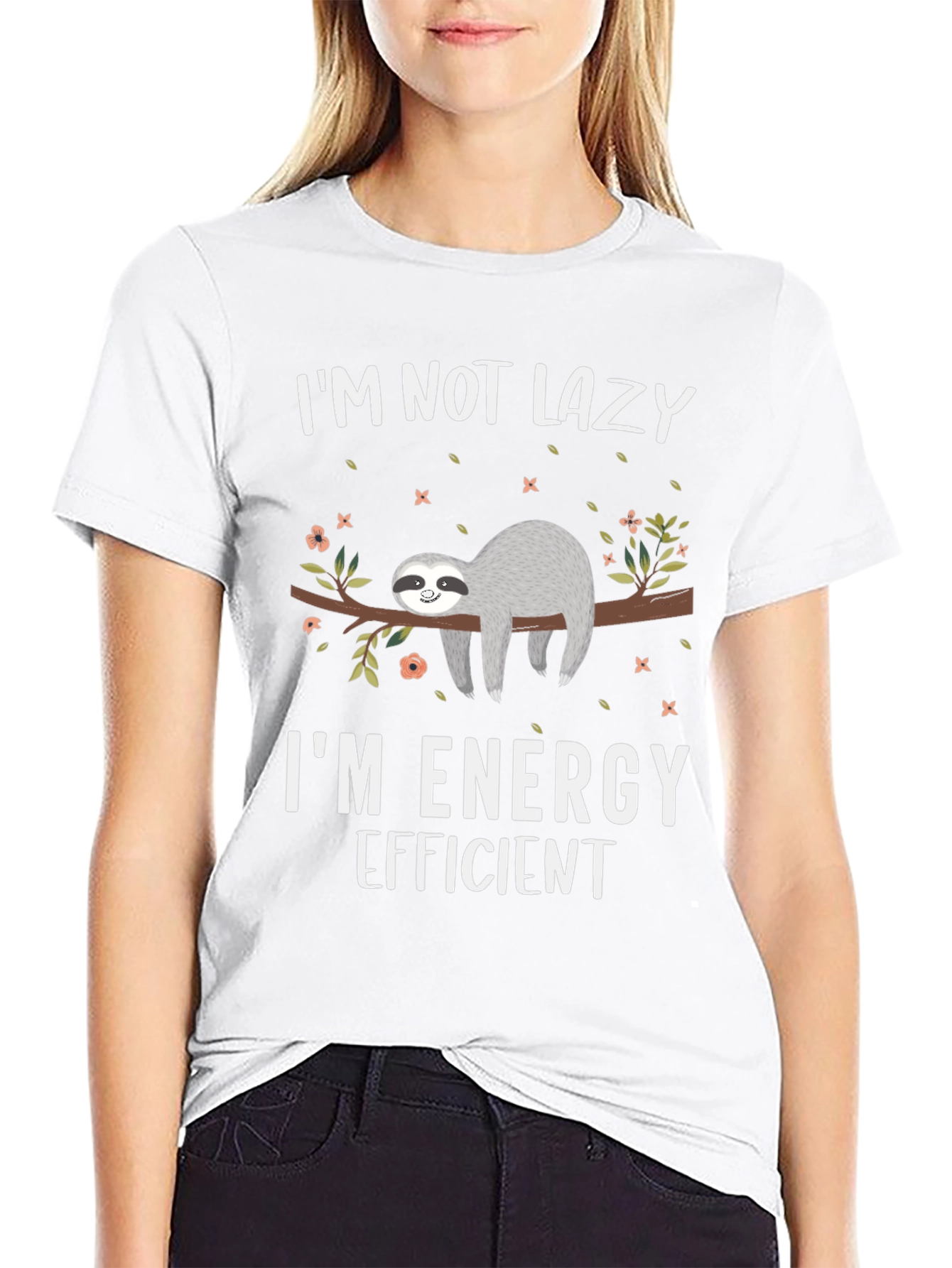 Funny Sloth Graphic T-Shirt - Energy Efficient Tee