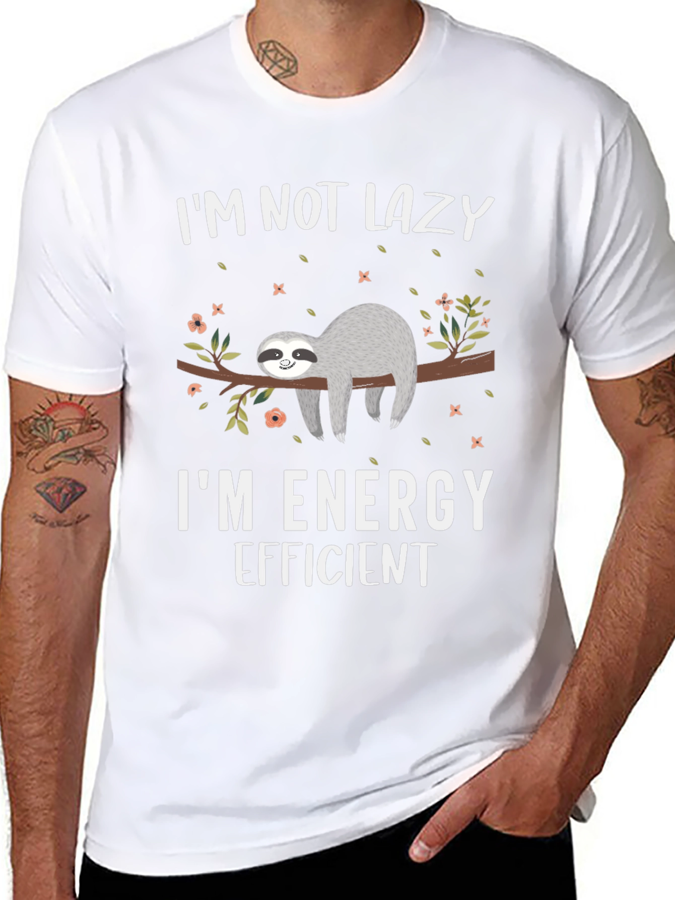Funny Sloth Graphic T-Shirt - Energy Efficient Tee