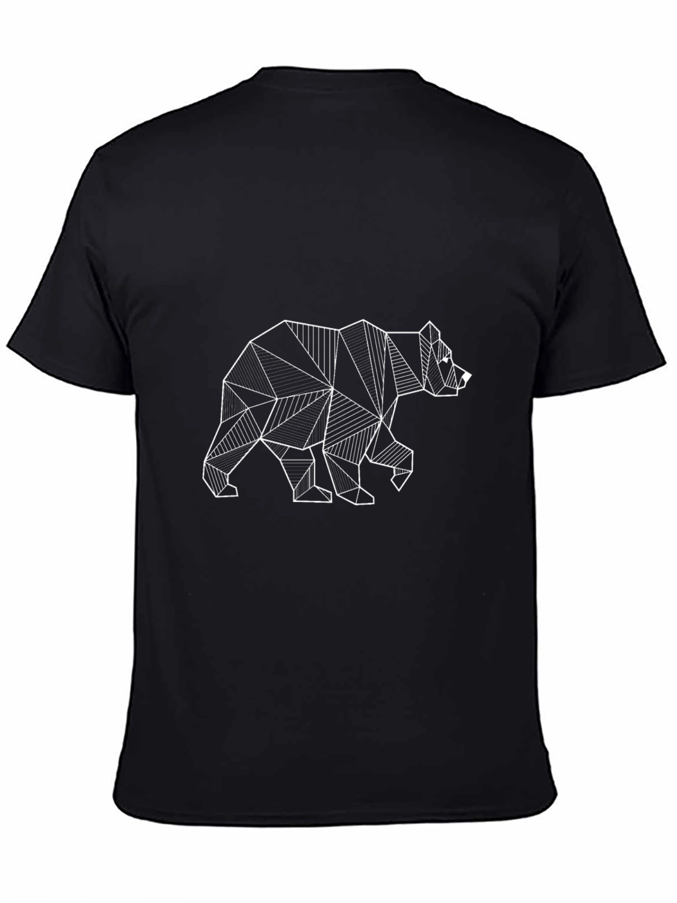 Geometric Bear Graphic Tee - Modern Black T-Shirt