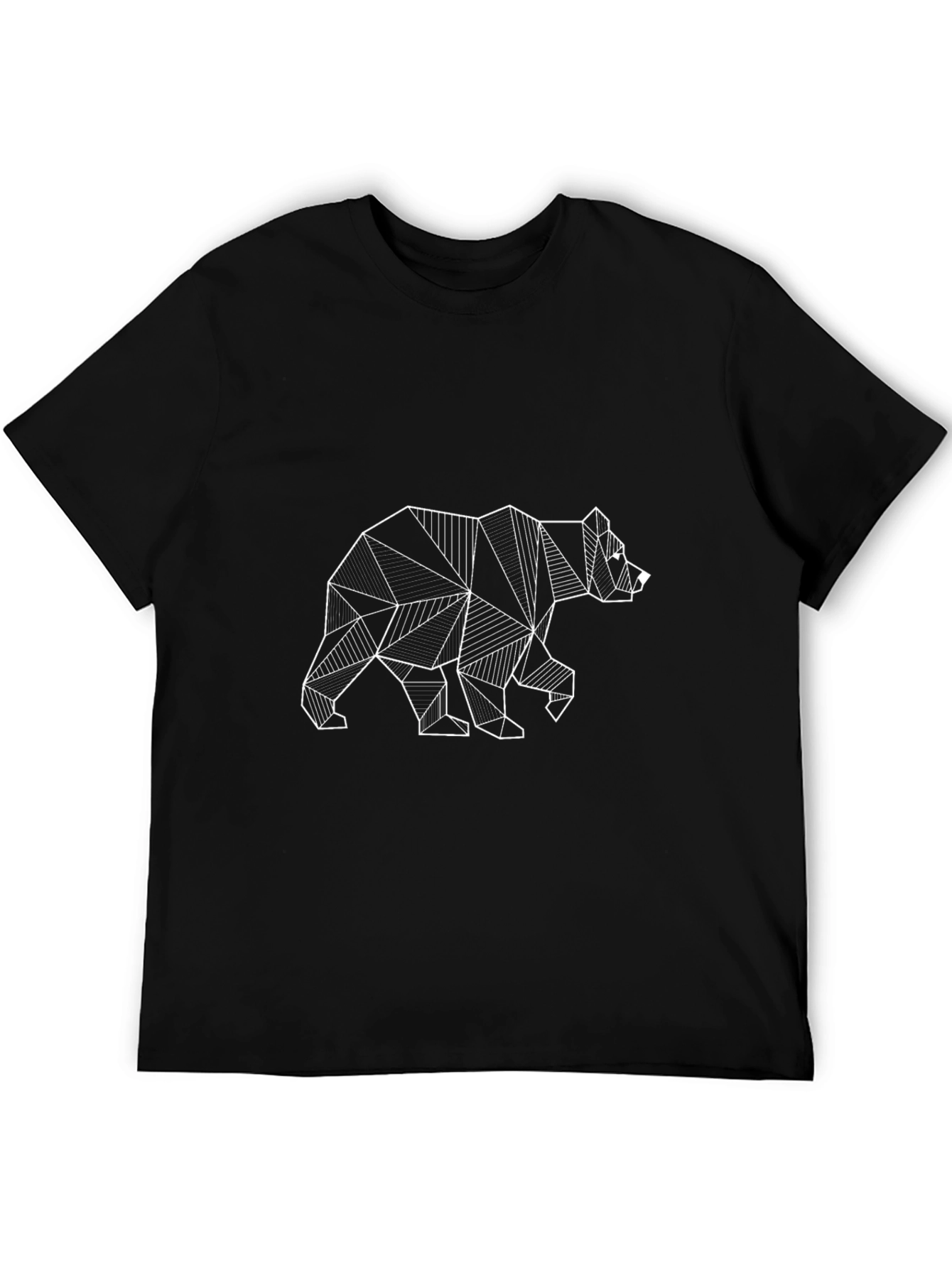 Geometric Bear Graphic Tee - Modern Black T-Shirt