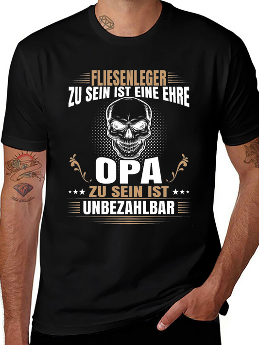 Tile Layer Grandpa Black T-Shirt