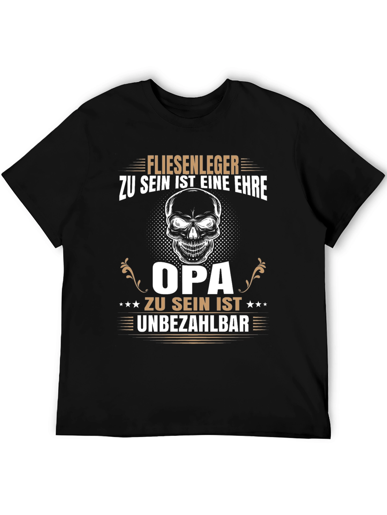 Tile Layer Grandpa Black T-Shirt