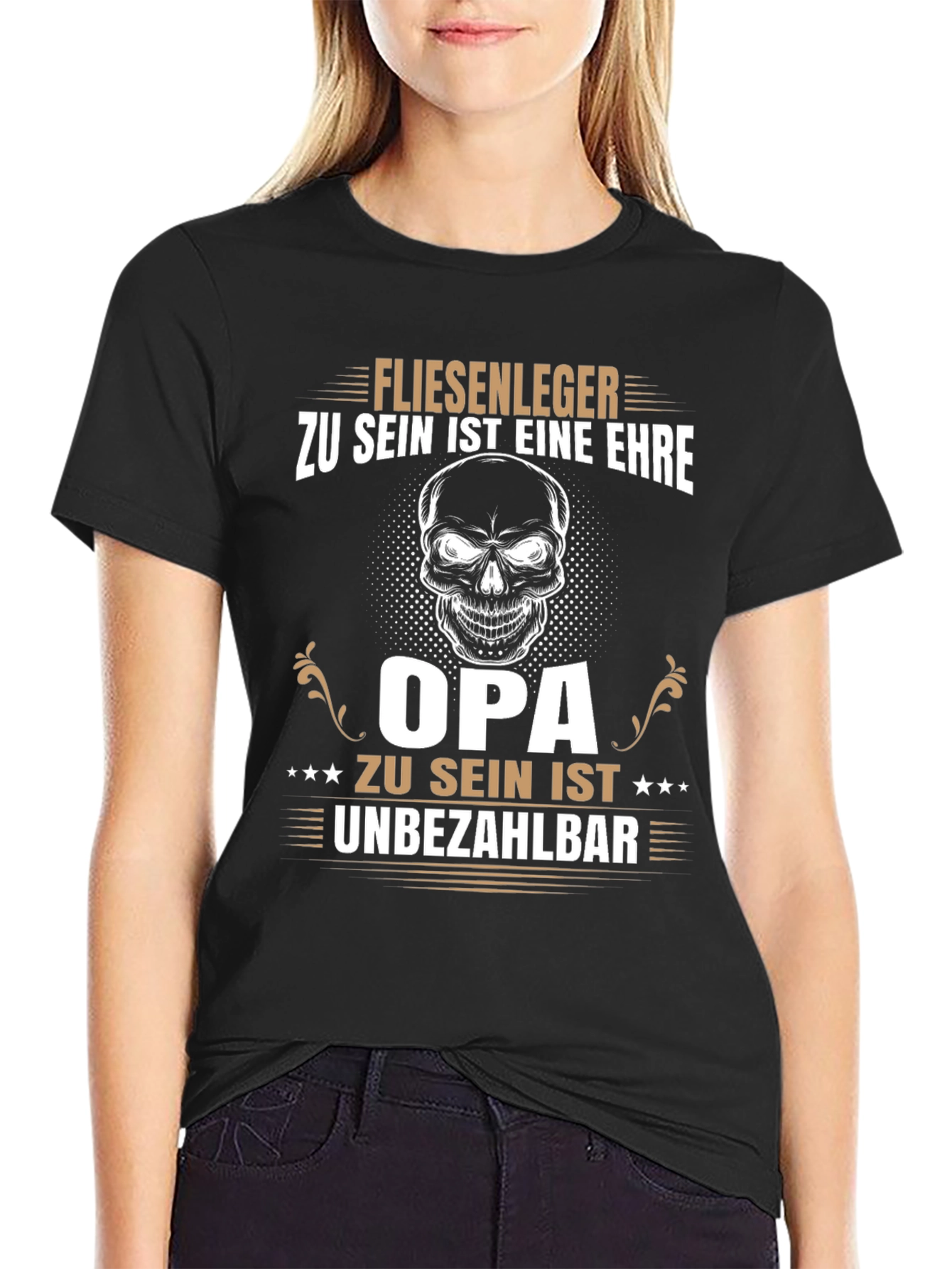 Tile Layer Grandpa Black T-Shirt