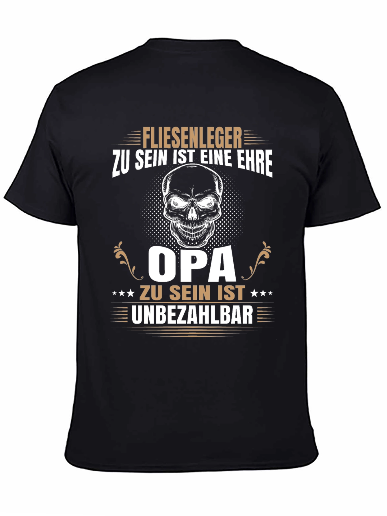 Tile Layer Grandpa Black T-Shirt